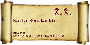 Kalla Konstantin névjegykártya